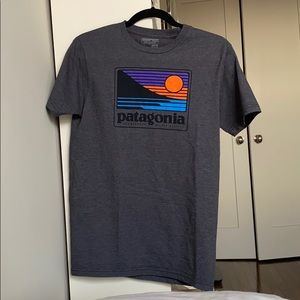 Patagonia graphic logo grey gray tshirt tee